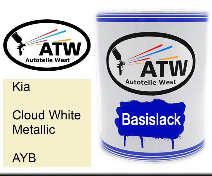 Kia, Cloud White Metallic, AYB: 1L Lackdose, von ATW Autoteile West.